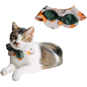 Pet Bandana Collar Scarf for Cats & Dogs | Adjustable Triple-Snap Closure | Neck Size Up to 12" | Comfortable, Fashionable Accessory (Tangerine Bloom) (Medium (Neck Size Up to 12"))