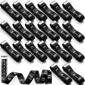 20 Pcs 120 Inch/300cm Soft Tape Measure Bulk Dual Scale Body Measuring Tape Sewing Fabric Tailor Ruler Easy to Read Craft Vinyl Ruler for Body Weight Loss Sewing Cloth Measurement(Black)