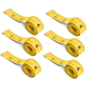 6 Packs Soft Measuring Tape for Body Measurements, Wider Dual Scale 60 Inch Tape Measure Body Measuring Tape for Fabric Cloth Sewing Waist Tailor Craft Weight Loss, Yellow