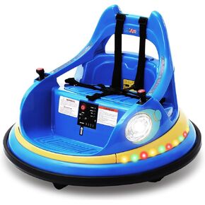 12V Electric Ride On Bumper Car for Toddler & Kids Ages 1.5-6 Years with Remote Control, 2PCS DIY Stickers, 360 Degree Spin, Lights, Sounds, Pink