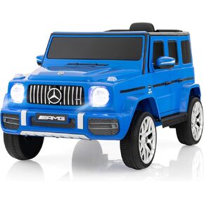 OLAKIDS 12V Kids Ride On Car, Licensed Mercedes Benz G63 Electric Vehicle with Remote Control, Double Open Doors, Music, Bluetooth, 2 Speeds, Wheels Suspension, Battery Powered Driving Toy (White) in Kuwait