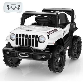 SEALIGHT 12V Kids Ride On Truck Car w/Parent Remote Control, 4 * 380W Motors, 3 Speeds, Emergency Braking, LED Lights, Music & Horn, Kids Electric Vehicles for Boy Girl Gift