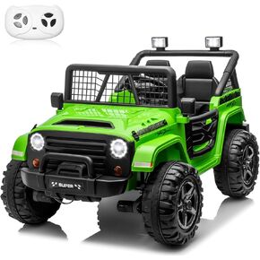24V Ride on Car with Remote Control, XL 2 Seater 4WD/2WD Switchable Electric Car for Kids w/20 Inch Wide Seat, Gift Flower, 4X200W Power Car Wheels 24 Volt Big Jeeps for Boys Girls, Black