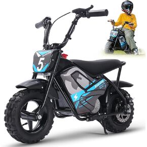24V Electric Dirt Bike for Kids 250W High Torque Motor, 24V 9AH, 2 Speeds,10/12 MPH, UL 2849 Certificated Electric Kids Mini Bike for Ages 3+ (All-Terrain Tires Green)