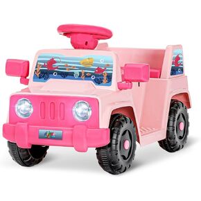 Sophia & William 6V Interactive Electric Car for Kids, Stellar Galaxy Theme Wiggle Car with LED Lights, Horn, Cup Holder & Rear Storage，Safe & Fun for Little Explorers, Green