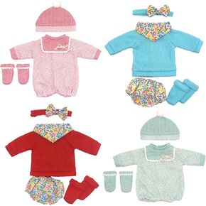Baby Doll Clothes, 4 Set Doll Clothes for 14-18 Inch, 18 Inch Girl Dolls Clothes Outfits and Accessories 16 Pcs Include Jumpsuit, Top, Shorts, Headbands, Hats, Shawls