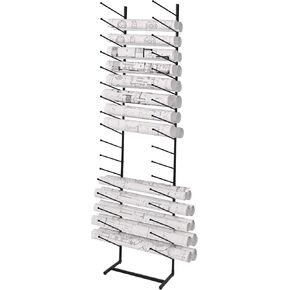 Blueprint Storage Rack,16-Tier Metal Poster Display Rack Wall Mount Blueprint Holder for Office Construction Engineering Vertical Poster Storage for Roll of Drawing Art Paper