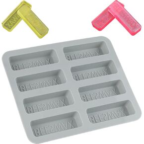 Beeswax Mold Silicone, Beeswax Bar Mold Makes 8 x 0.85oz Bars Reusable Bee Wax Block Mold Easy Release Bees Wax Mould with "Beeswax" Embossed for Butter Candy Chocolate