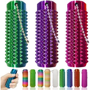 3 PCS Mini Ouchies Pain Fidget,Little Pocket Stress Fidget Toy for Adults,Pain Stim,Keychain with Spiky Texture Roller,Sensory Toy for Stress Relief & Focus,Office Workers Novelty Gift(Random Color)