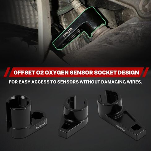 مجموعة مقابس مستشعر الأكسجين O2 المكونة من 11 قطعة من BILITOOLS 7/8 بوصة (22 مم)، 1 بوصة و1-1/16 بوصة، مجموعة مفاتيح استشعار الأكسجين الأوفست تتضمن مقبس مفتاح ضغط الزيت، ومقبس وحدة إرسال الزيت in Kuwait