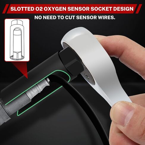 مجموعة مقابس مستشعر الأكسجين O2 المكونة من 11 قطعة من BILITOOLS 7/8 بوصة (22 مم)، 1 بوصة و1-1/16 بوصة، مجموعة مفاتيح استشعار الأكسجين الأوفست تتضمن مقبس مفتاح ضغط الزيت، ومقبس وحدة إرسال الزيت in Kuwait