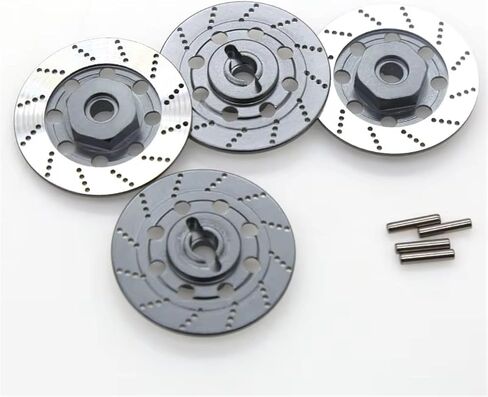 RC Parts Compatible with Tamiya for TT01 for TT02 for HPI for HSP 94123 for Sakura D4 1/10 RC On Road for Racing Car 4pcs Metal Brake Disc Wheel(Silver) in Saudi Arabia
