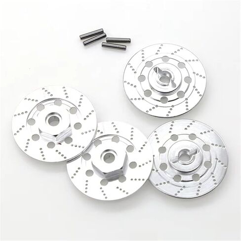 RC Parts Compatible with Tamiya for TT01 for TT02 for HPI for HSP 94123 for Sakura D4 1/10 RC On Road for Racing Car 4pcs Metal Brake Disc Wheel(Silver) in Saudi Arabia