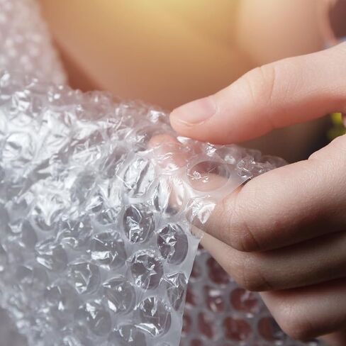 Round Rich 2 Packs Bubble Roll Made in USA - غلاف تعبئة الفقاعات للتحرك والشحن القياسي الحجم 12 بوصة × 36 قدمًا مع وسادة 3/16 'واللوازم مثقبة كل 12' ' in Kuwait