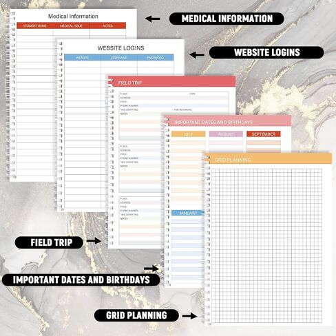 Teacher Planner 2025-2026 Notebook with 10 Section Lesson Book Daily Weekly Monthly 8.5"x11" Organizer Spiral Bound Planning Stickers, Dated Calendar, Pocket Folder, Page Tabs(Black Starry Sky) in Saudi Arabia