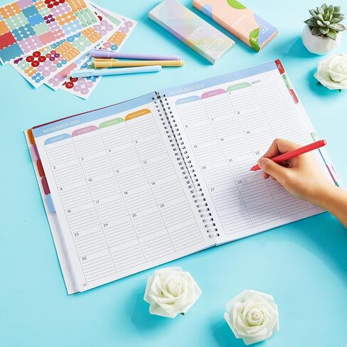 Teacher Planner 2025-2026 Notebook with 10 Section Lesson Book Daily Weekly Monthly 8.5"x11" Organizer Spiral Bound Planning Stickers, Dated Calendar, Pocket Folder, Page Tabs(Black Starry Sky) in Saudi Arabia
