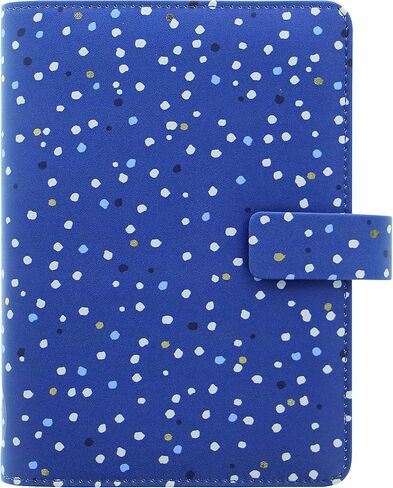 Filofax Indigo Organizer, Personal Size, Snow - Leather-Look Cover with Gold Foil Accents, Six Rings, Week-to-View Calendar Diary, Multilingual, 2024 (C028715-24) in Saudi Arabia