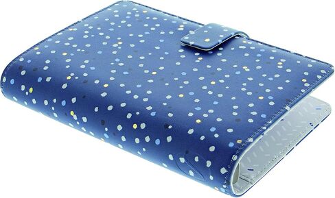 Filofax Indigo Organizer, Personal Size, Snow - Leather-Look Cover with Gold Foil Accents, Six Rings, Week-to-View Calendar Diary, Multilingual, 2024 (C028715-24) in Saudi Arabia
