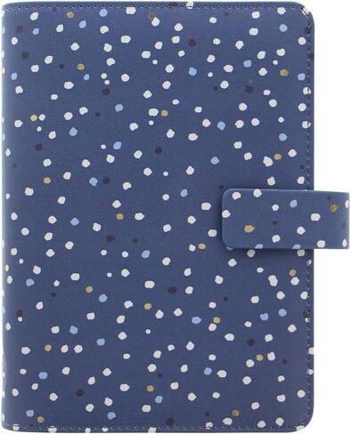 Filofax Indigo Organizer, Personal Size, Snow - Leather-Look Cover with Gold Foil Accents, Six Rings, Week-to-View Calendar Diary, Multilingual, 2024 (C028715-24) in Saudi Arabia