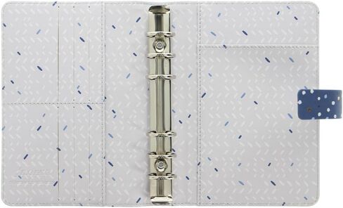 Filofax Indigo Organizer, Personal Size, Snow - Leather-Look Cover with Gold Foil Accents, Six Rings, Week-to-View Calendar Diary, Multilingual, 2024 (C028715-24) in Saudi Arabia