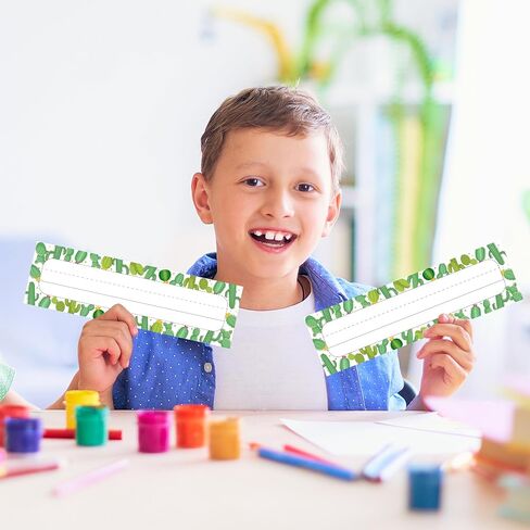 50 PCS Classroom Name Tags for Desk ، أوراق استوائية لوحات الطالب لفصول الدراسية ، عودة إلى لوحات مكتب الطالب في المدرسة ، لوحات اسم الفصل الدراسي ، 10 × 3 بوصة in Saudi Arabia