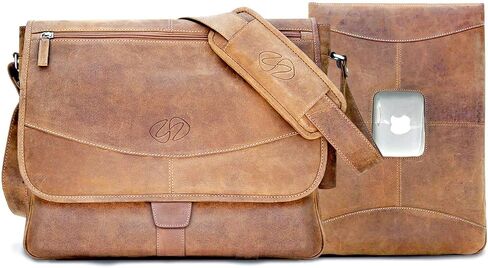 Premium Leather 13 MacBook Pro Messenger Bag W/Sleeve in Saudi Arabia