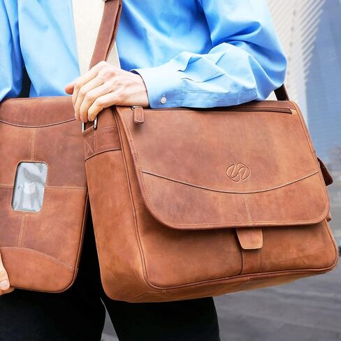Premium Leather 13 MacBook Pro Messenger Bag W/Sleeve in Saudi Arabia