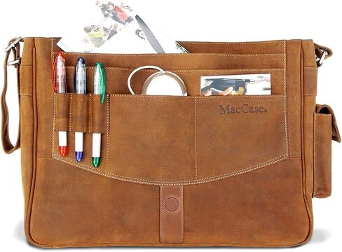 Premium Leather 13 MacBook Pro Messenger Bag W/Sleeve in Saudi Arabia