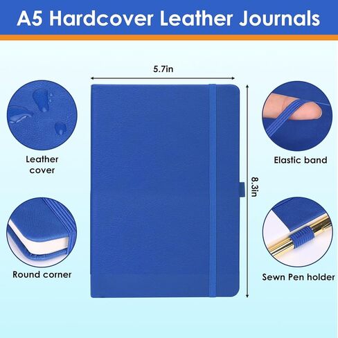 Lined Journal Notebooks for Women and Men, A5 100gsm Hardcover Notebook with Pen Loop, 160 Pages, 5.7" X 8.3", Notebook for Student, Office, School (Black) in Kuwait