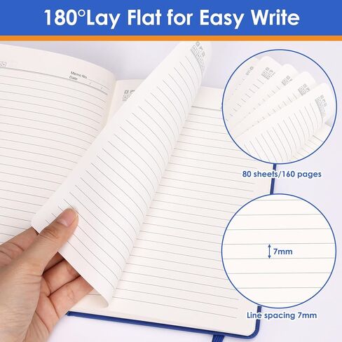 Lined Journal Notebooks for Women and Men, A5 100gsm Hardcover Notebook with Pen Loop, 160 Pages, 5.7" X 8.3", Notebook for Student, Office, School (Black) in Kuwait