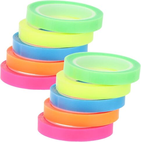 NUOBESTY 10 Rolls Transparent Highlight Tapes Note Tapes Portable Page Markers for Reading Multi Color for Teachers Students and Office Use in Saudi Arabia
