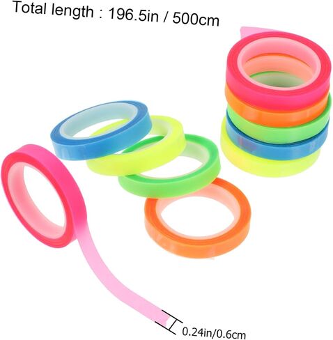 NUOBESTY 10 Rolls Transparent Highlight Tapes Note Tapes Portable Page Markers for Reading Multi Color for Teachers Students and Office Use in Saudi Arabia