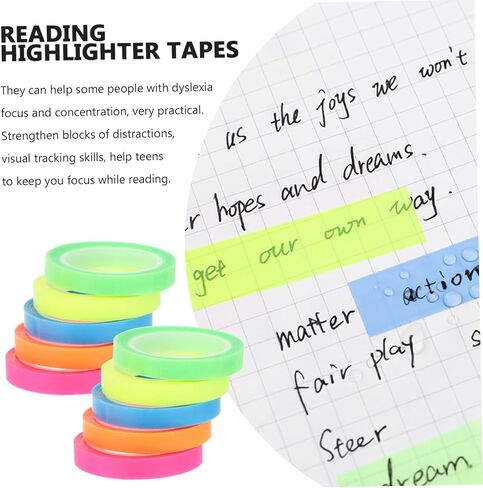 NUOBESTY 10 Rolls Transparent Highlight Tapes Note Tapes Portable Page Markers for Reading Multi Color for Teachers Students and Office Use in Saudi Arabia