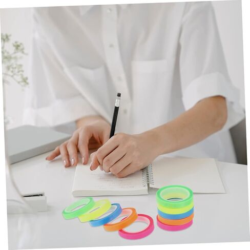 NUOBESTY 10 Rolls Transparent Highlight Tapes Note Tapes Portable Page Markers for Reading Multi Color for Teachers Students and Office Use in Saudi Arabia