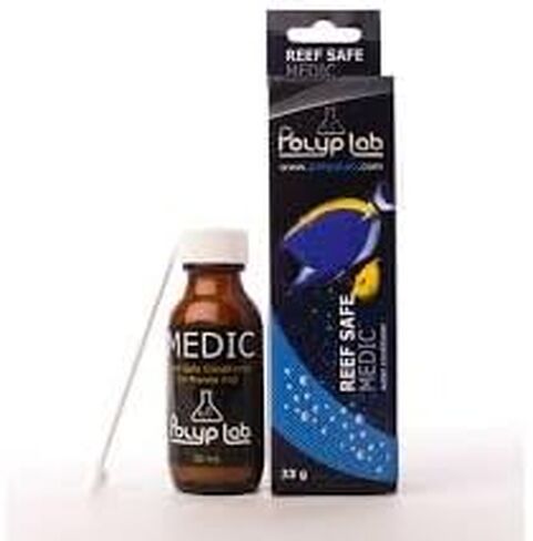 Polyp Lab Medic Reef Safe PARASlTE EIiminator Marine Ich Freshwater Ich Marine Velvet De-poIIute Water Marine and Freshwater Reefroids Coral Aquarium Fish Food (1 Medic + Food) in Saudi Arabia