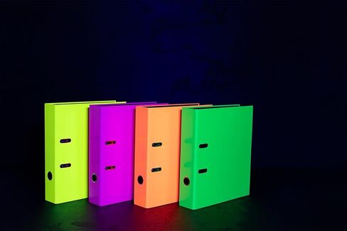 HERMA 20063 Folder A4 Neon Yellow, 7 cm Wide, Cardboard Folder in Bright Neon Colour for School and Office, Sturdy Children's Ring Binder Made of Cardboard for Boys and Girls in Kuwait