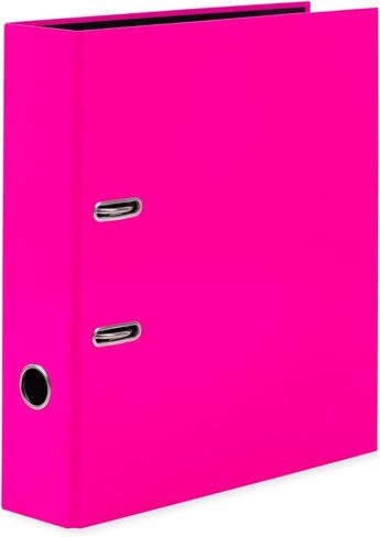 HERMA 20063 Folder A4 Neon Yellow, 7 cm Wide, Cardboard Folder in Bright Neon Colour for School and Office, Sturdy Children's Ring Binder Made of Cardboard for Boys and Girls in Kuwait