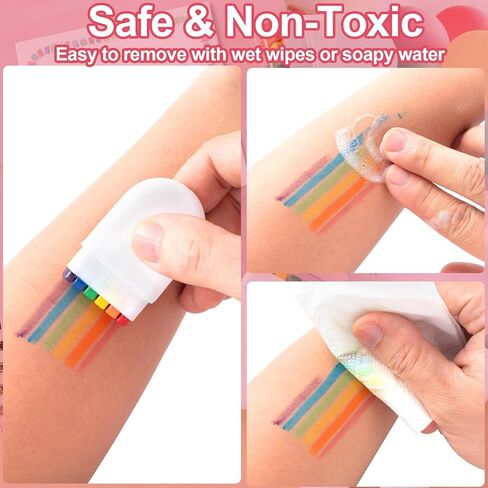 2 Rainbow Face Paint Sticks, Festival Makeup for Face, Body, Women, Men in Saudi Arabia