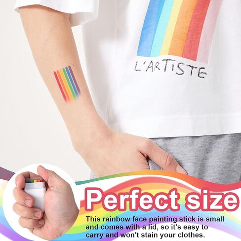 2 Rainbow Face Paint Sticks, Festival Makeup for Face, Body, Women, Men in Saudi Arabia