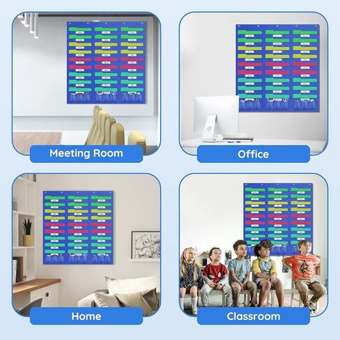 ZKOO 30 Pockets Hanging Wall File Organizer, Heavy Duty Wall Pocket File Holder for A4 Size Paper/Legal/ Letter Size Document, for Classroom, Office, Home Use with 5 Hangers, 30 Tags Pocket in Kuwait