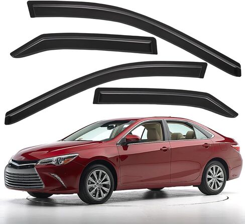 Lightronic WV194629 in-Channel Side Window Deflectors & Visors Vent Rain Guards, Dark Smoke, 4-Pieces Set, Fits 2015-2017 Toyota Camry in Saudi Arabia