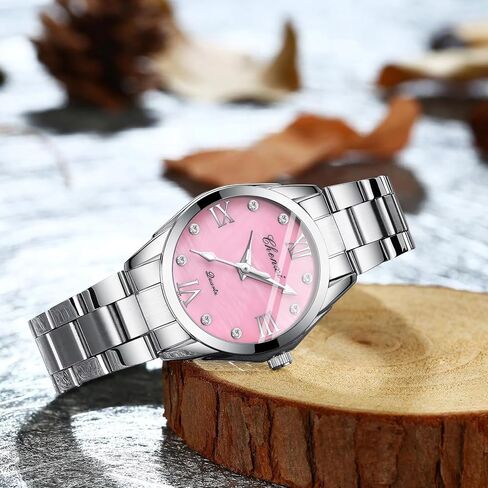 ساعة Gosasa النسائية الكلاسيكية الأنيقة كاجوال للعمل كوارتز ساعة ستانلس ستيل مقاومة للماء فستان مضيء ساعات فضية in Kuwait