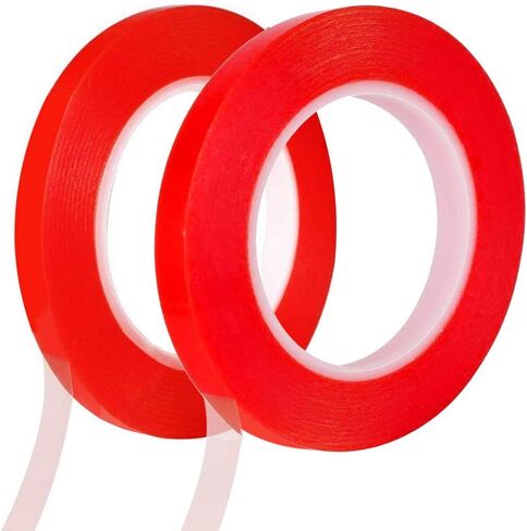 Pimoys 2mm / 3mm x 25m Double Sided Phone Adhesive Tape, 2 Rolls Heat Resistant High Adhesion Transparent Acrylic Tape, LCD Screen Sticker for Cell Phone Touch Screen Repair in Saudi Arabia