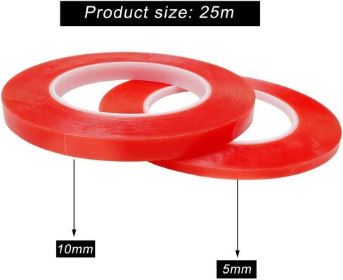 Pimoys 2mm / 3mm x 25m Double Sided Phone Adhesive Tape, 2 Rolls Heat Resistant High Adhesion Transparent Acrylic Tape, LCD Screen Sticker for Cell Phone Touch Screen Repair in Saudi Arabia