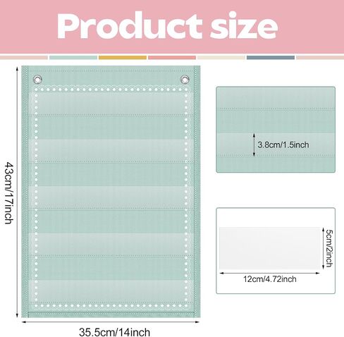 Gueevin 6 Set Magnetic Pocket Chart with 5 Clear Pockets and 30 Dry Erase Cards Painted Classroom Schedule Pocket Chart for Whiteboard, Refrigerator, Class Demonstrations(Light Color) in Saudi Arabia