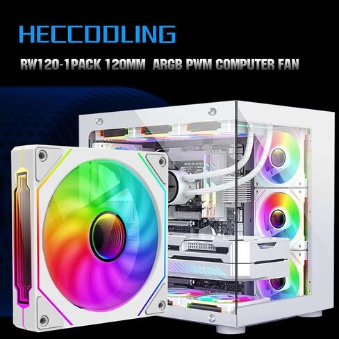 ARGB Fans 120mm PWM Fans 3PACK PC RGB Fans, RB120 PC PWM RGB Fans with 12V 4PIN pwm and 5V-3PIN ARGB Plug, Infinity Mirror ARGB Addressable Lighting - Slient Computer Fans for PC Cooler and Case in Saudi Arabia