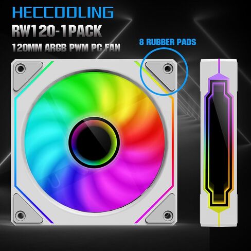 ARGB Fans 120mm PWM Fans 3PACK PC RGB Fans, RB120 PC PWM RGB Fans with 12V 4PIN pwm and 5V-3PIN ARGB Plug, Infinity Mirror ARGB Addressable Lighting - Slient Computer Fans for PC Cooler and Case in Saudi Arabia