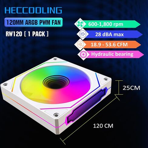 ARGB Fans 120mm PWM Fans 3PACK PC RGB Fans, RB120 PC PWM RGB Fans with 12V 4PIN pwm and 5V-3PIN ARGB Plug, Infinity Mirror ARGB Addressable Lighting - Slient Computer Fans for PC Cooler and Case in Saudi Arabia