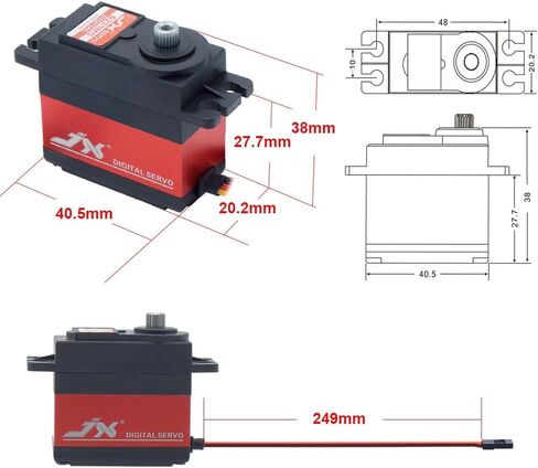 JX PDI-6221MG Metal Gear 20kg RC Servo Arm Torque Torque Digital Digital Servo لـ RC Car Carler RC Helicopter Model (PDI-621MG-120) in Kuwait