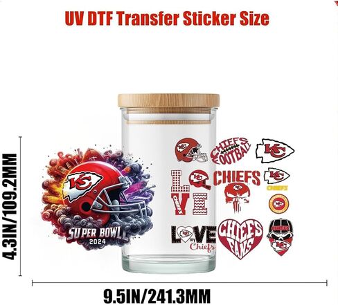 4pcs cup لفات USA UV DTF Cups ملصقات شارات مقاومة للماء على ملصقات الفينيل لمدة 16 أوقية كوب من الزجاج in Kuwait